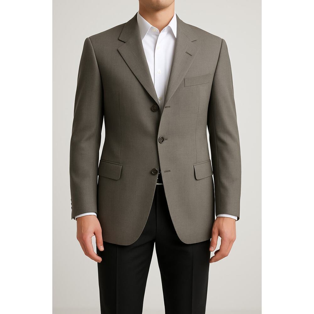 Donna Karan Signature Made in Italy Blazer Gray Wool Men 40R 3 Button Jacket
